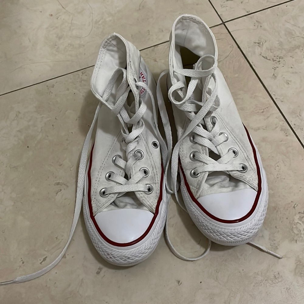 white high top converse. womens size 6.5